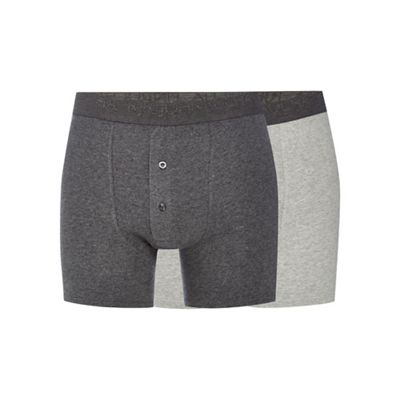 Big and tall designer pack of two grey boxer shorts